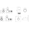 Mexen G00 Axialer Thermostat-Set mit S-Abdeckung, gold - W903-900-909-50