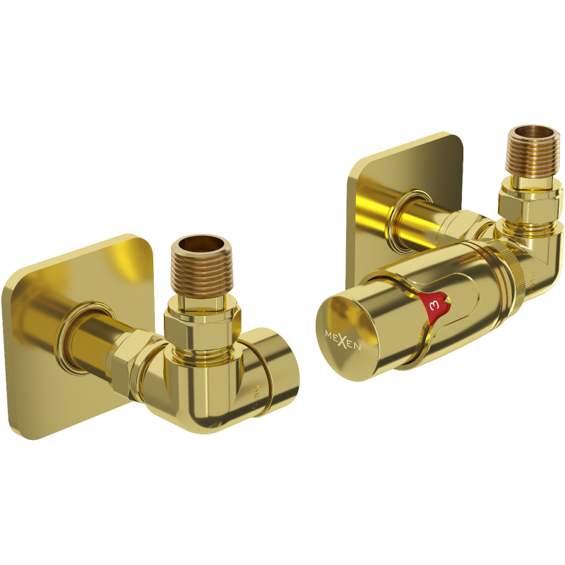 Mexen G00 Axialer Thermostat-Set mit S-Abdeckung, gold - W903-900-909-50