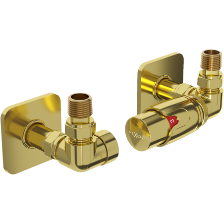 Mexen G00 Axialer Thermostat-Set mit S-Abdeckung, gold - W903-900-909-50
