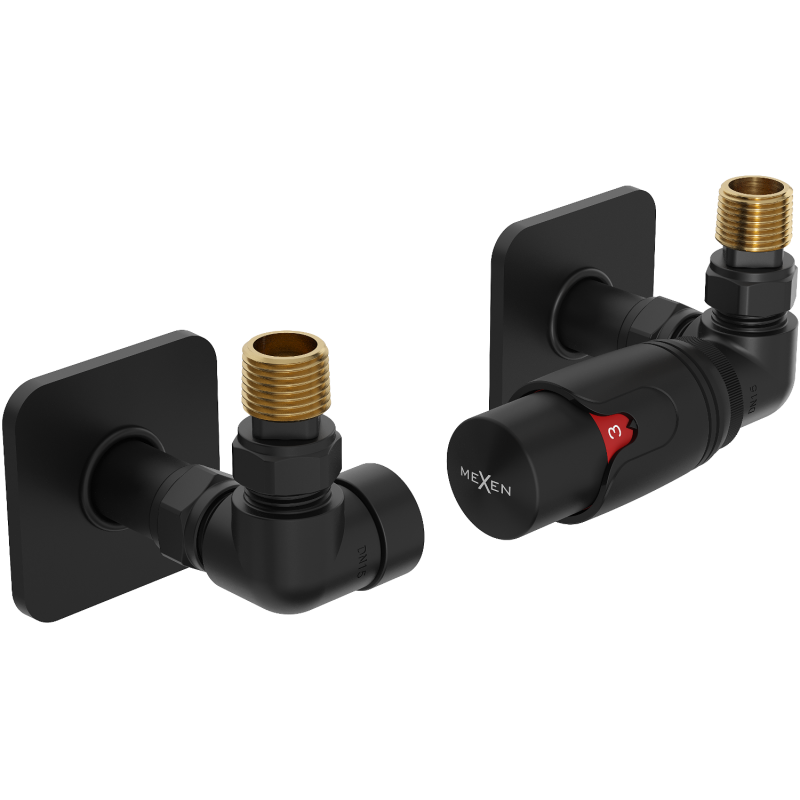 Mexen G00 thermostatisches Achsenset mit S-Abdeckung, schwarz - W903-900-909-70