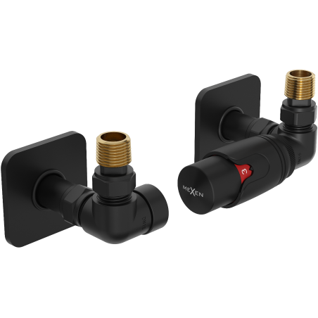 Mexen G00 thermostatisches Achsenset mit S-Abdeckung, schwarz - W903-900-909-70