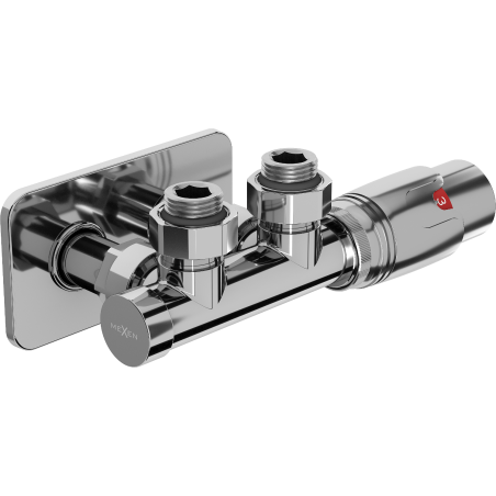 Mexen G00 thermostatisches Eckset mit Abdeckung S, Duplex, DN50, Chrom - W907-900-910-01