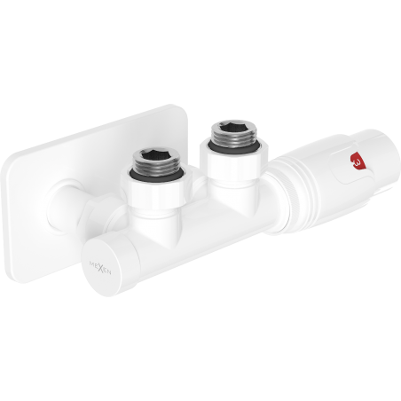 Mexen G00 thermostatisches Eckventil-Set mit Blende S, Duplex, DN50, weiß - W907-900-910-20