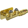 Mexen G00 Thermostatset, Eckform mit Abdeckung S, Duplex, DN50, gold - W907-900-910-50