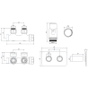 Mexen G00 thermostatisches Eckset mit Abdeckung S, Duplex, DN50, Anthrazit - W907-900-910-66