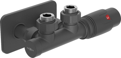 Mexen G00 Thermostat-Set, Eckform, mit Abdeckung S, Duplex, DN50, Anthrazit - W907-900-910-66