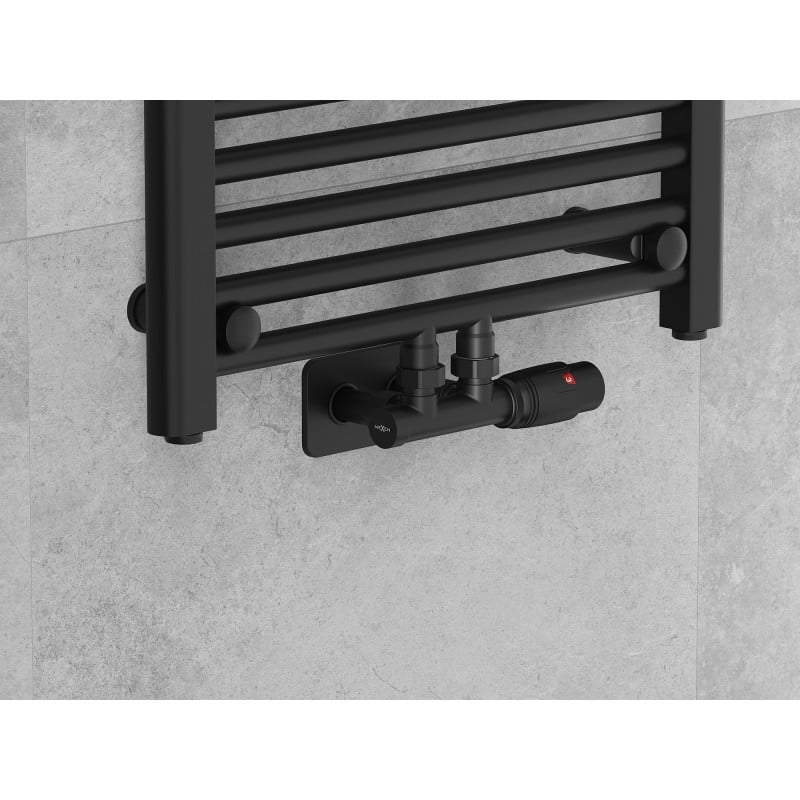 Mexen G00 Thermostat-Set Eckventil mit Abdeckung S, Duplex, DN50, schwarz - W907-900-910-70