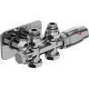 Mexen G00 Thermostat-Set, Winkeleinbau/gerade, mit Abdeckung S, Duplex, DN50, Chrom - W908-900-910-01