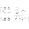 Mexen G00 Thermostat-Set Eckig/Gerade mit Blende S, Duplex, DN50, Weiß - W908-900-910-20
