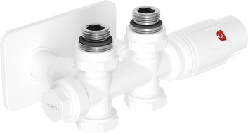 Mexen G00 Thermostat-Set Eckig/Gerade mit Blende S, Duplex, DN50, Weiß - W908-900-910-20