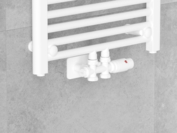 Mexen G00 Thermostat-Set Eckig/Gerade mit Blende S, Duplex, DN50, Weiß - W908-900-910-20