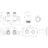 Mexen G00 Thermostat-Set, winkel-/gerade mit Abdeckung S, Duplex, DN50, anthrazit - W908-900-910-66