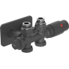 Mexen G00 Thermostat-Set, winkel-/gerade mit Abdeckung S, Duplex, DN50, anthrazit - W908-900-910-66