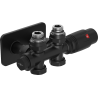 Mexen G00 Thermostat-Set Winkel/Gerade mit Abdeckplatte S, Duplex, DN50, schwarz - W908-900-910-70
