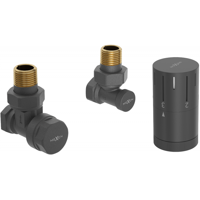 Mexen G05 Thermostat-Set, Winkelausführung, Anthrazit - W901-958-66