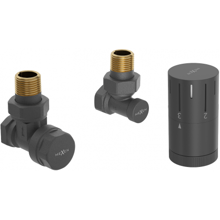 Mexen G05 Thermostat-Set, Winkelausführung, Anthrazit - W901-958-66