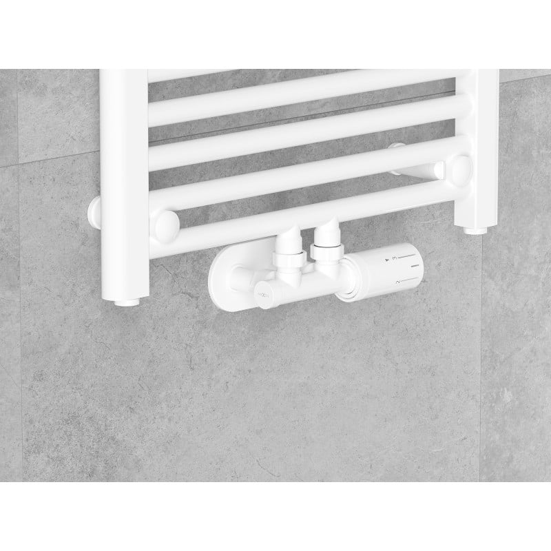 Mexen G05 Thermostat-Set, Winkel, Duplex, DN50, weiß - W907-958-20
