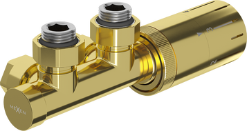 Mexen G05 Thermostat-Set, Winkelausführung, Duplex, DN50, gold - W907-958-50