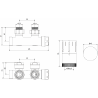 Mexen G05 thermostatisches Set, Winkel, Duplex, DN50, Anthrazit - W907-958-66