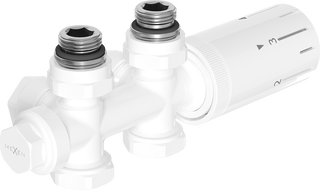 Mexen G05 Thermostatset, Eckig/Gerade, Duplex, DN50, Weiß - W908-958-20