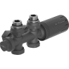 Mexen G05 Thermostat-Set, Winkelform/Gerad, Duplex, DN50, Anthrazit - W908-958-66