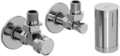 Mexen G05 Winkel-Thermostatset mit Blende R, Chrom - W901-958-904-01