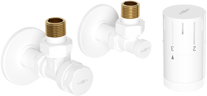 Mexen G05 Thermostatset, Winkel mit Abdeckung R, weiß - W901-958-904-20