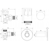 Mexen G05 Thermostat-Set, Eckig mit Abdeckung R, Gold - W901-958-904-50