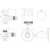 Mexen G05 Winkliges Thermostat-Set mit Abdeckung R, schwarz - W901-958-904-70