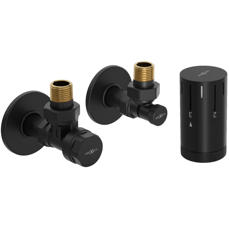 Mexen G05 Winkliges Thermostat-Set mit Abdeckung R, schwarz - W901-958-904-70