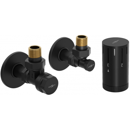 Mexen G05 Winkliges Thermostat-Set mit Abdeckung R, schwarz - W901-958-904-70