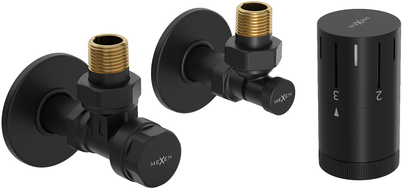 Mexen G05 Winkliges Thermostat-Set mit Abdeckung R, schwarz - W901-958-904-70