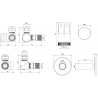 Mexen G05 Axial Thermostat-Set mit Verkleidung R, schwarz - W903-958-904-70