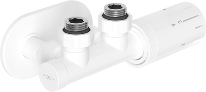 Mexen G05 thermostatisches Winkelset mit R-Verkleidung, Duplex, DN50, weiß - W907-958-905-20