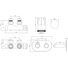 Mexen G05 Thermostat-Set Winkel mit Abdeckung R, Duplex, DN50, gold - W907-958-905-50