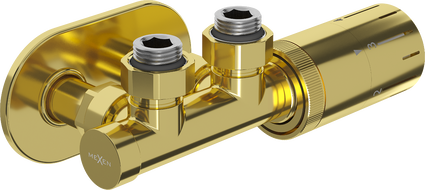 Mexen G05 Thermostat-Set Winkel mit Abdeckung R, Duplex, DN50, gold - W907-958-905-50