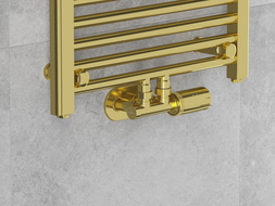 Mexen G05 Thermostat-Set Winkel mit Abdeckung R, Duplex, DN50, gold - W907-958-905-50