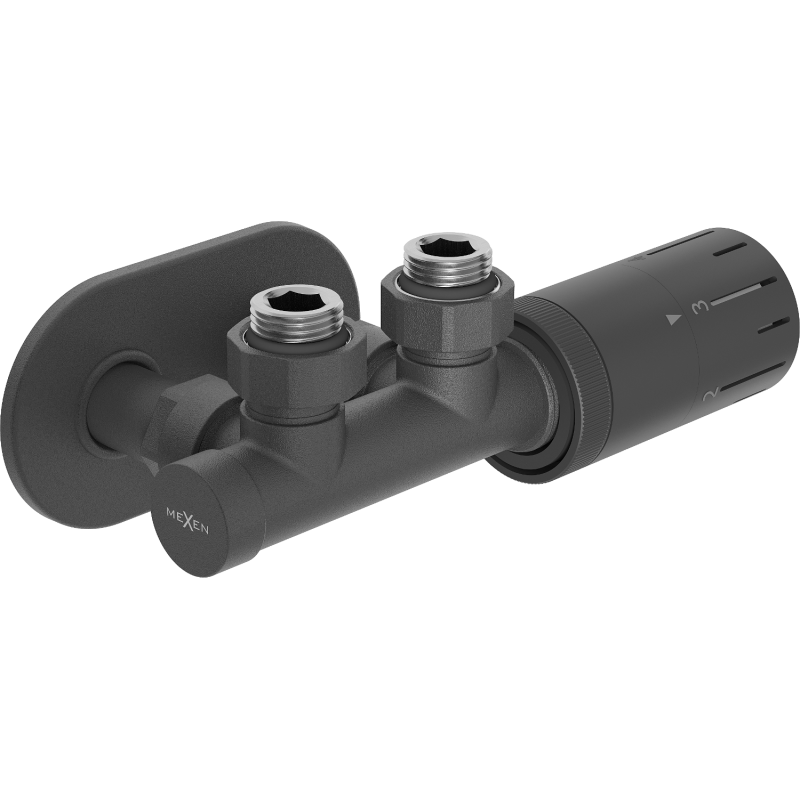 Mexen G05 Thermostat-Set, Eckausführung mit Verkleidung R, Duplex, DN50, Anthrazit - W907-958-905-66