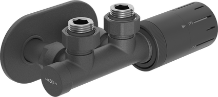Mexen G05 Thermostat-Set, Eckausführung mit Verkleidung R, Duplex, DN50, Anthrazit - W907-958-905-66