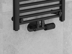 Mexen G05 Thermostat-Set, winkel mit Verkleidung R, Duplex, DN50, schwarz - W907-958-905-70