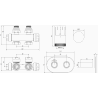 Mexen G05 Thermostat-Set, winkel-/gerade mit Blende R, Duplex, DN50, Chrom - W908-958-905-01