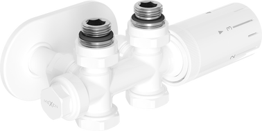 Mexen G05 Thermostat-Set Winkel/Gerade mit Abdeckung R, Duplex, DN50, weiß - W908-958-905-20