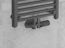 Mexen G05 Thermostat-Set Winkel/gerade mit Abdeckung R, Duplex, DN50, Anthrazit - W908-958-905-66