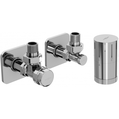 Mexen G05 Winkliges Thermostat-Set mit Abdeckung S, Chrom - W901-958-909-01