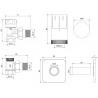 Mexen G05 thermostatisches Eckventilset mit S-Verkleidung, Chrom - W901-958-909-01