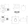 Mexen G05 Winkelthermostat-Set mit Blende S, weiß - W901-958-909-20
