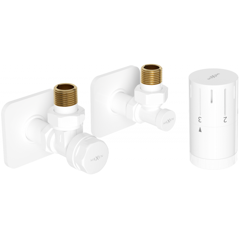 Mexen G05 Winkelthermostat-Set mit Blende S, weiß - W901-958-909-20