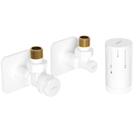 Mexen G05 Winkelthermostat-Set mit Blende S, weiß - W901-958-909-20