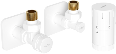 Mexen G05 Winkelthermostat-Set mit Blende S, weiß - W901-958-909-20