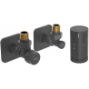 Mexen G05 Eck-Thermostatventil-Set mit S-Abdeckung, Anthrazit - W901-958-909-66